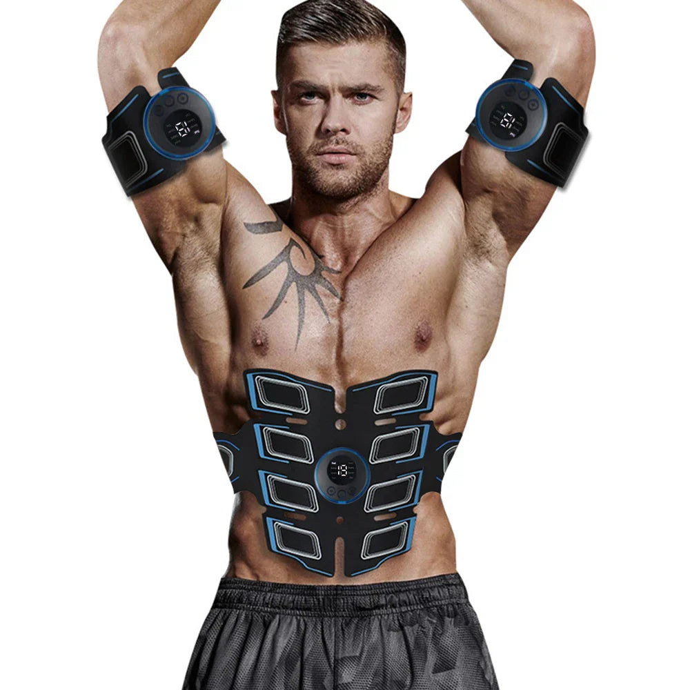 Abdominal Muscle Trainer EMS Fitness Belt Blue