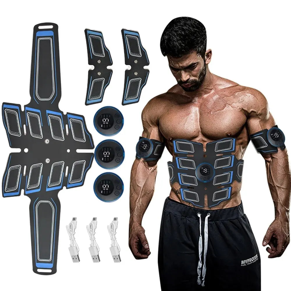 Abdominal Muscle Trainer EMS Fitness Belt Blue